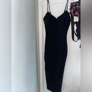 Almost Famous Ribbed Side Slit Cami Midi Dress - Black